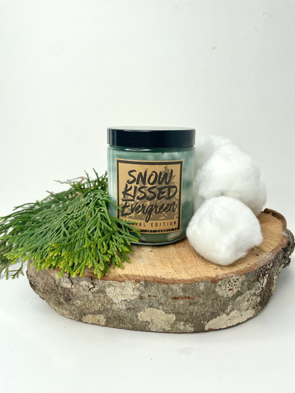 Snow Kissed Evergreen - Handmade Natural Soy Wax Candle